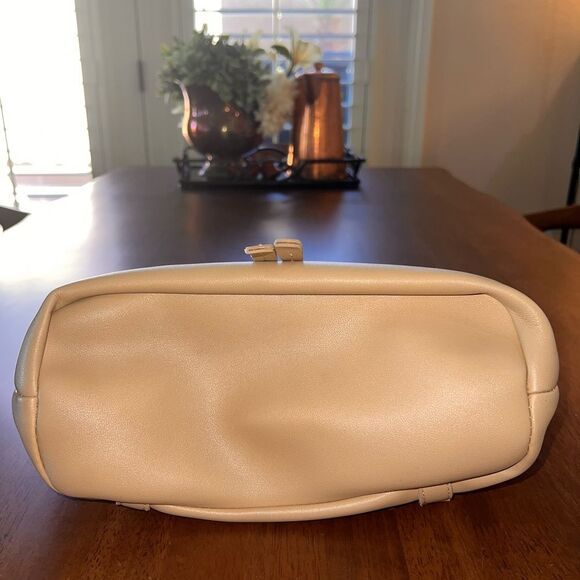 MIKA Beige Vegan Leather Backpack Purse 3-Way Convertible Sling Shoulder Bag EUC - Picture 8 of 9